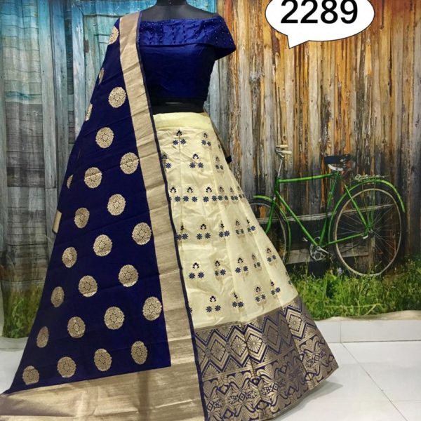 Brocade Fully Stitched Lehenga