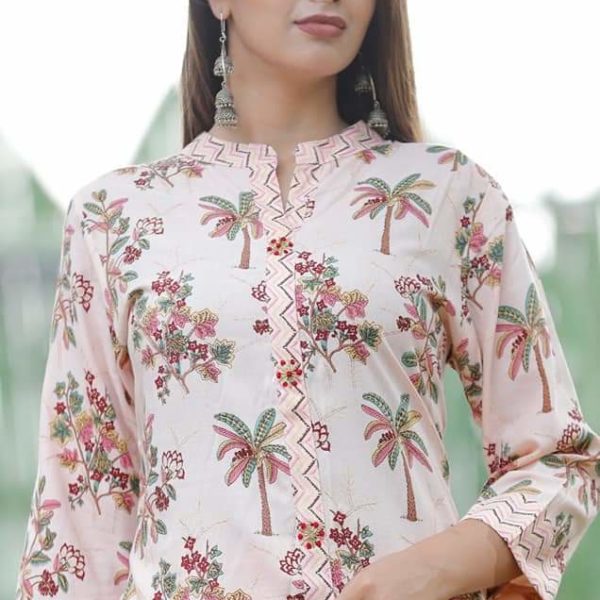 Premium Fully Stitched Kurti With Bottom - Reyon