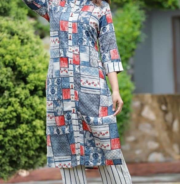 Premium Fully Stitched Kurti With Bottom - Reyon